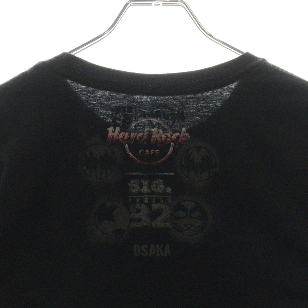 VINTAGE(ヴィンテージ) KISS ×HARD ROCK CAFE OSAKA 2014 キス ハード ロック カフェ コラボ 大阪店舗限定 両面プリント クルーネック半袖Tシャツ カットソー ブラック