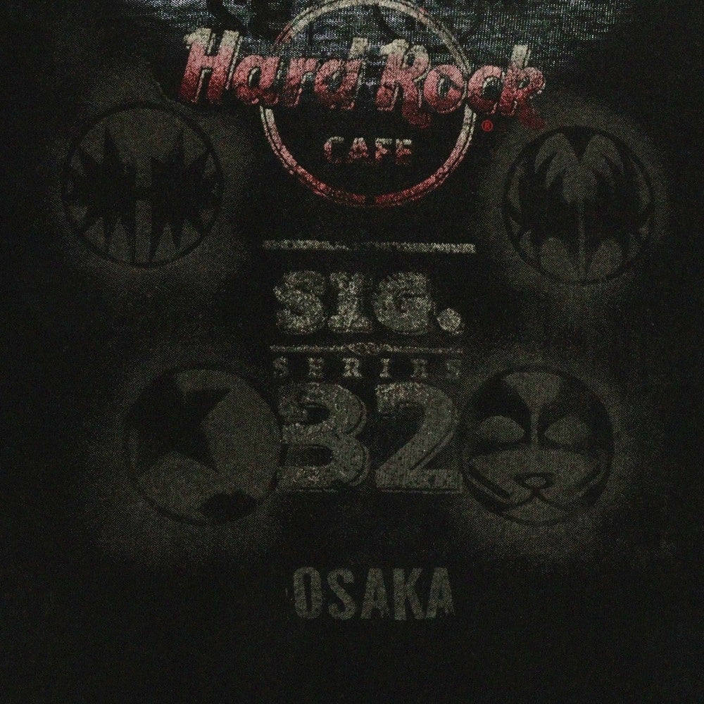VINTAGE(ヴィンテージ) KISS ×HARD ROCK CAFE OSAKA 2014 キス ハード ロック カフェ コラボ 大阪店舗限定 両面プリント クルーネック半袖Tシャツ カットソー ブラック