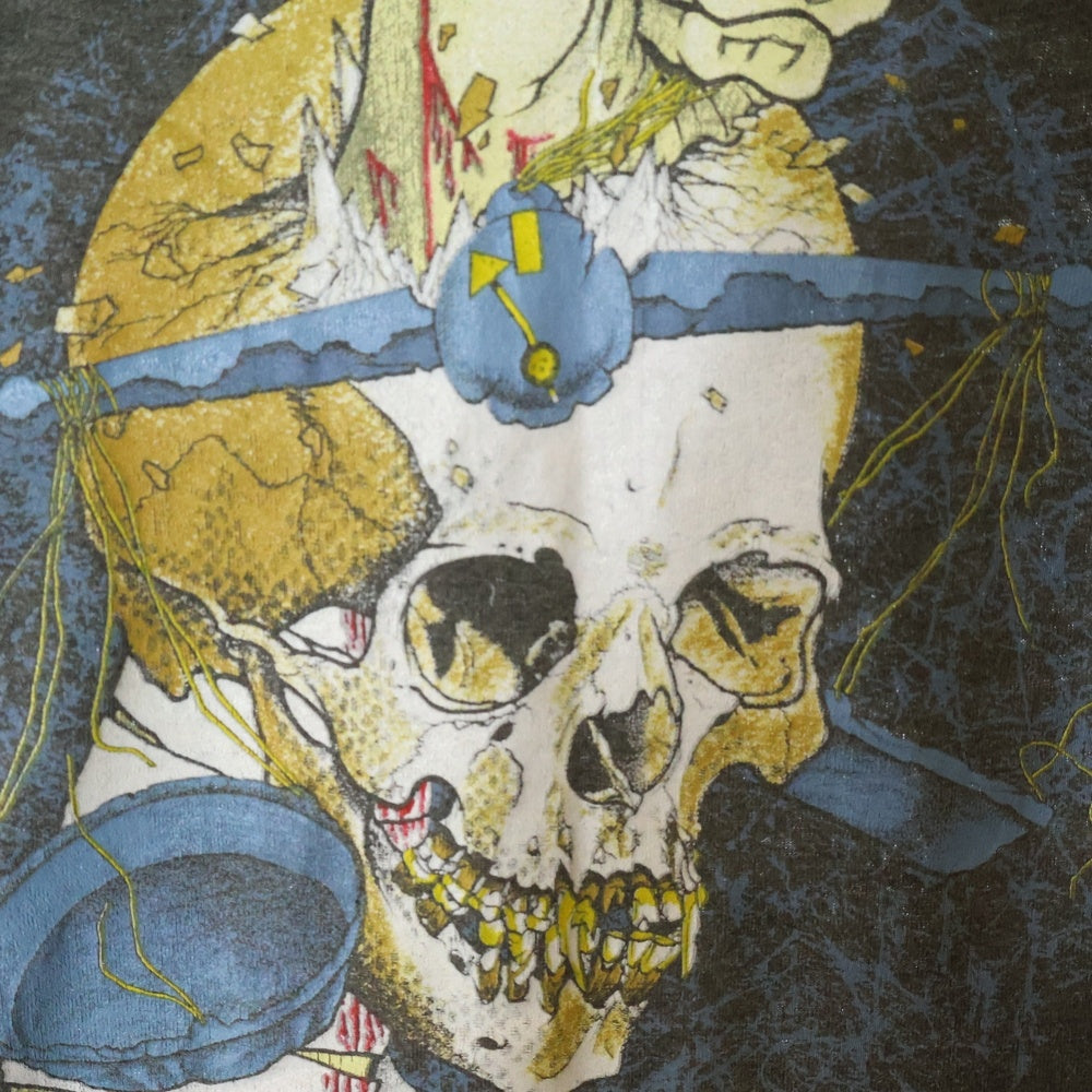 VINTAGE(ヴィンテージ) 80S VINTAGE METALLICA DAMAGED JUSTICE 1988 ヴィンテージ メタリカ ダメージド ジャスティス ツアー 両面プリント クルーネック半袖Tシャツ チャコールグレー