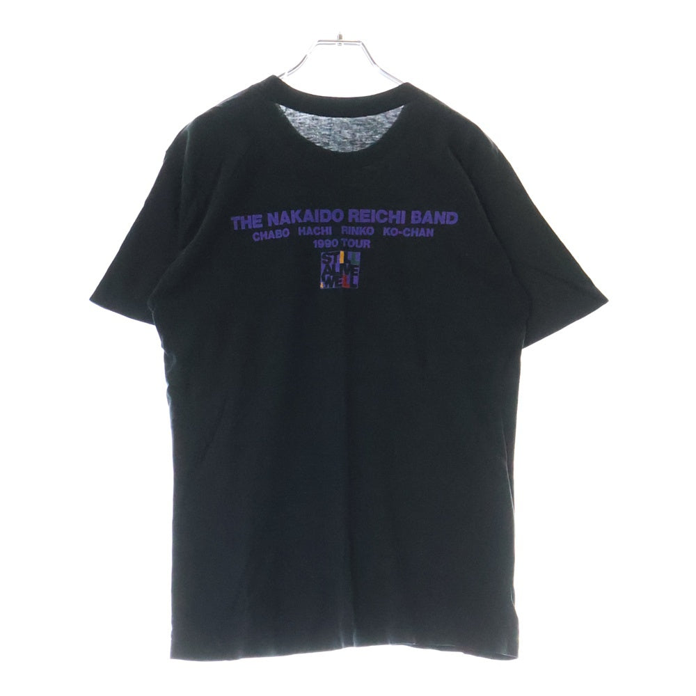 VINTAGE(ヴィンテージ) 90S VINTAGE THE NAKAIDO REICHI BAND 1990 TUOR ヴィンテージ 中井戸麗市 ツアー 両面プリント クルーネック半袖Tシャツ カットソー ブラック