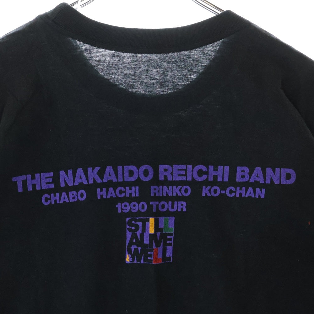 VINTAGE(ヴィンテージ) 90S VINTAGE THE NAKAIDO REICHI BAND 1990 TUOR ヴィンテージ 中井戸麗市 ツアー 両面プリント クルーネック半袖Tシャツ カットソー ブラック