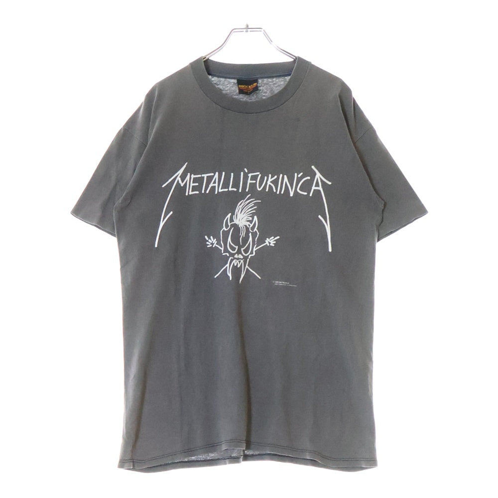 VINTAGE(ヴィンテージ) 90S VINTAGE METALLICA METALL'FUKIN´CA 1993 ヴィンテージ フロントロゴプリント クルーネック半袖Tシャツ カットソー チャコールグレー