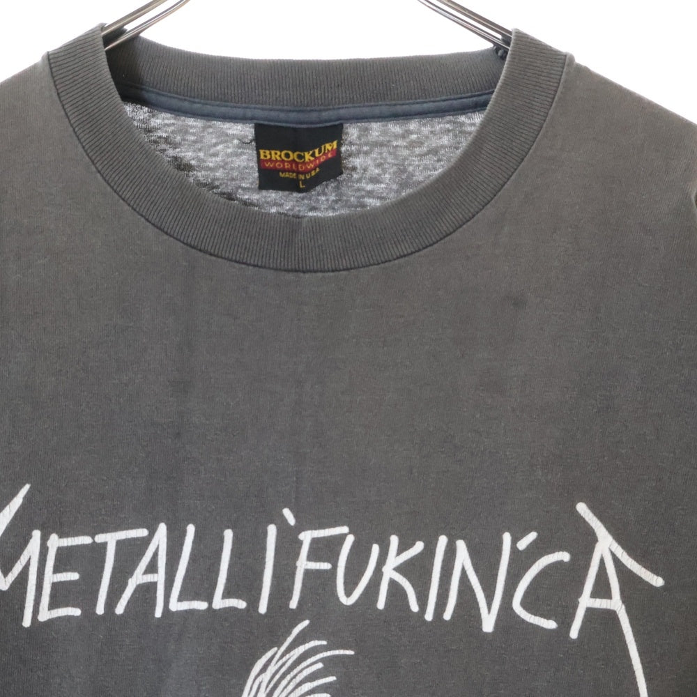 VINTAGE(ヴィンテージ) 90S VINTAGE METALLICA METALL'FUKIN´CA 1993 ヴィンテージ フロントロゴプリント クルーネック半袖Tシャツ カットソー チャコールグレー