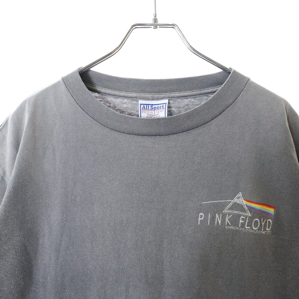 VINTAGE(ヴィンテージ) 90S VINTAGE PINK FLOYD THE DARK SIDE OF THE MOON 1992 ヴィンテージ ピンク フロイド 狂気 フロントロゴ刺繍 クルーネック半袖Tシャツ チャコールグレー