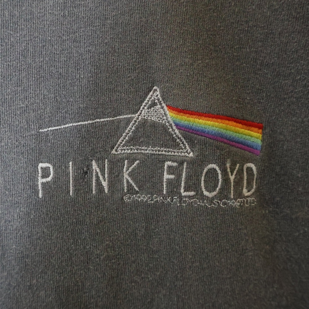 VINTAGE(ヴィンテージ) 90S VINTAGE PINK FLOYD THE DARK SIDE OF THE MOON 1992 ヴィンテージ ピンク フロイド 狂気 フロントロゴ刺繍 クルーネック半袖Tシャツ チャコールグレー