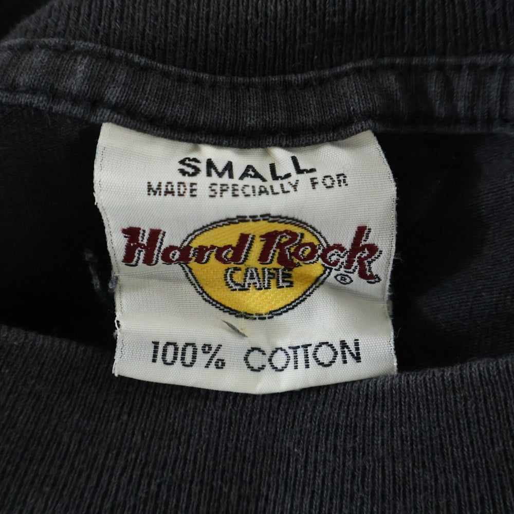 VINTAGE(ヴィンテージ) 90S VINTAGE HARD ROCK CAFE HONG KONG ヴィンテージ ハード ロック カフェ 香港 フロントロゴプリント クルーネック半袖Tシャツ カットソー ブラック