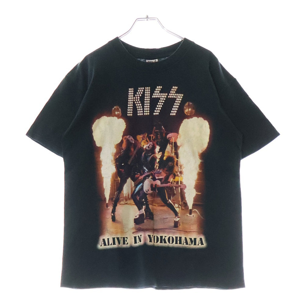 VINTAGE(ヴィンテージ) 00S VINTAGE KISS LIVE IN YOKOHAMA 2003 ヴィンテージ キス 横浜ライブ 両面プリント クルーネック半袖Tシャツ カットソー ブラック