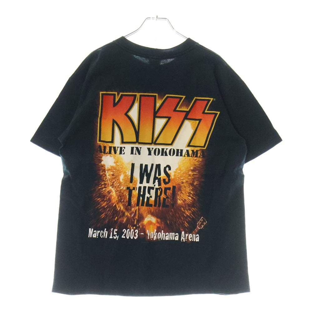 VINTAGE(ヴィンテージ) 00S VINTAGE KISS LIVE IN YOKOHAMA 2003 ヴィンテージ キス 横浜ライブ 両面プリント クルーネック半袖Tシャツ カットソー ブラック