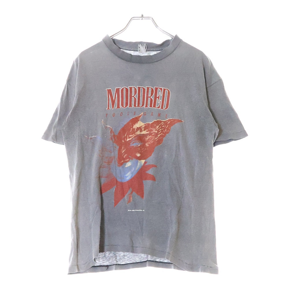 VINTAGE(ヴィンテージ) 90S VINTAGE MORDRED FOOL'S GAME 1990 ヴィンテージ モードレッド フールズ ゲーム 両面プリント クルーネック半袖Tシャツ カットソー グレー