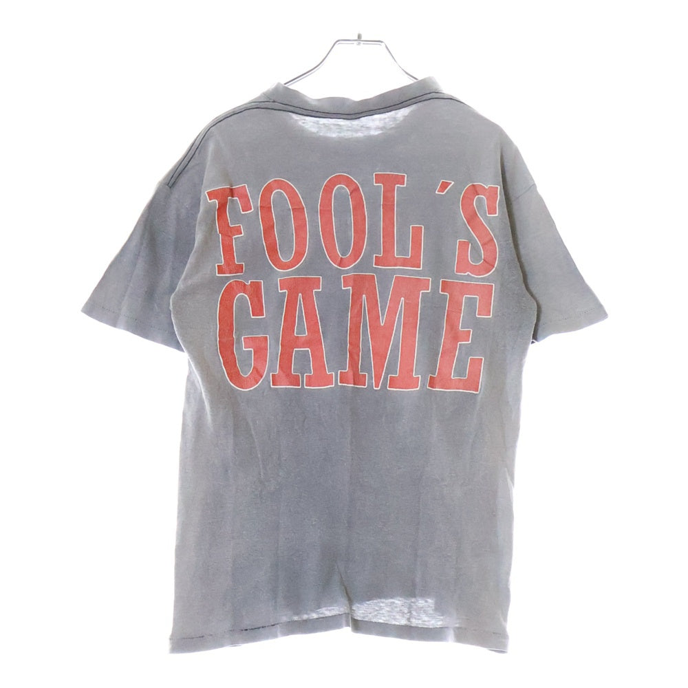 VINTAGE(ヴィンテージ) 90S VINTAGE MORDRED FOOL'S GAME 1990 ヴィンテージ モードレッド フールズ ゲーム 両面プリント クルーネック半袖Tシャツ カットソー グレー