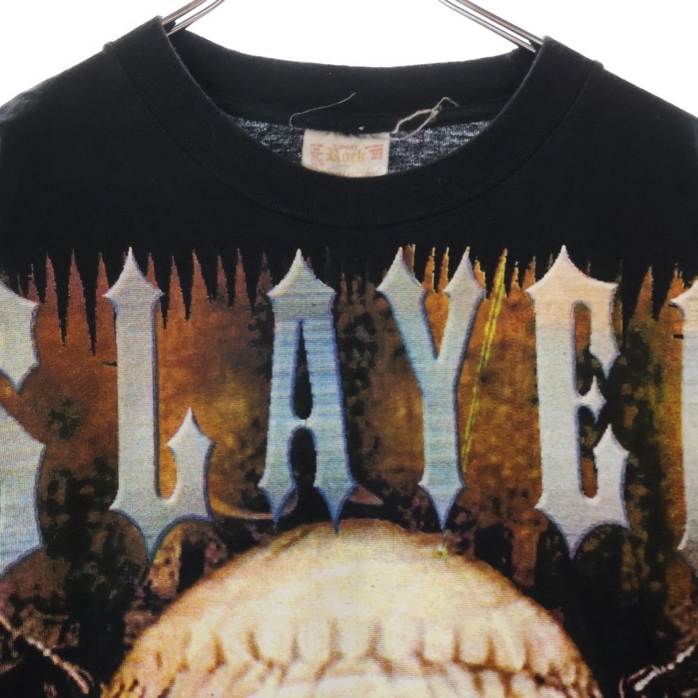 VINTAGE(ヴィンテージ) 90S VINTAGE SLAYER LIVE UNDEAD ヴィンテージ スレイヤー ライヴ アンデッド 両面プリント クルーネック半袖Tシャツ カットソー ブラック
