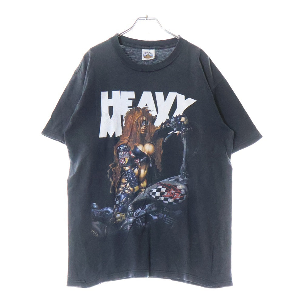 VINTAGE(ヴィンテージ) 90S VINTAGE HEAVY METAL MAGAZINE ヴィンテージ ヘビー メタル マガジン フロントプリント クルーネック半袖Tシャツ カットソー チャコールグレー