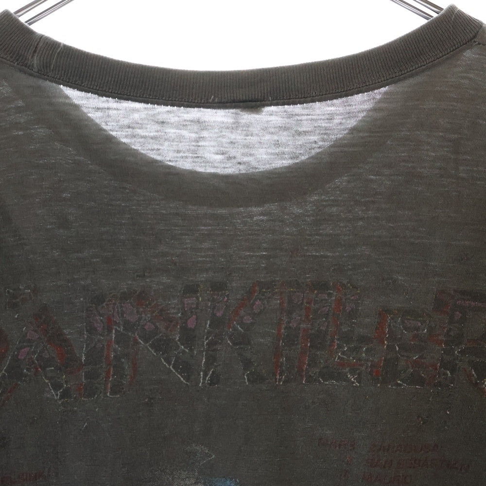 VINTAGE(ヴィンテージ) 90S JUDAS PRIEST PAINKILLER 1991 ヴィンテージ ジューダス プリースト ペインキラー 両面プリント クルーネック半袖Tシャツ カットソー チャコールグレー