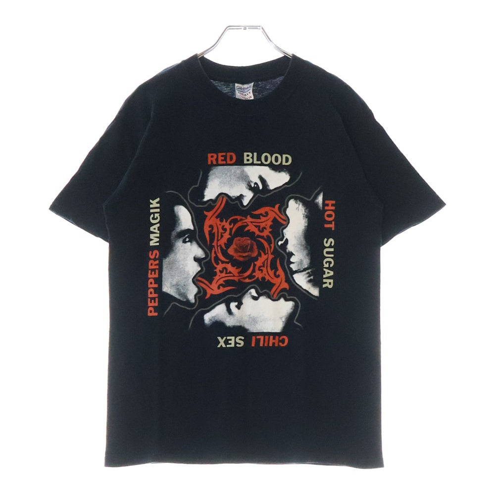 NO BRAND(ノーブランド) NO BRAND RED HOT CHILI PEPPRS BLOOD SUGAR SEX MAGIC レッド ホット チリ ペッパー ブラッド シュガー セックス マジック フロントプリント クルーネック半袖Tシャツ カットソー ブラック