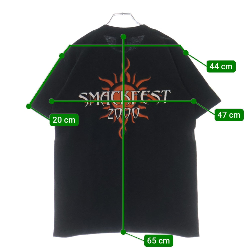VINTAGE(ヴィンテージ) 00S VINTAGE GODSMACK SMACKFEST 2000 ヴィンテージ ゴッドスマック スマックフェスト 両面プリント クルーネック半袖Tシャツ カットソー ブラック