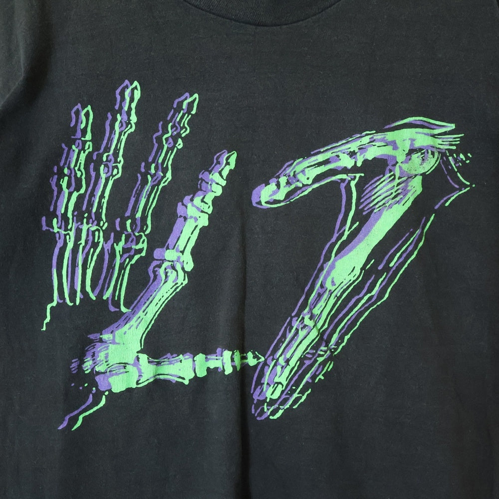 VINTAGE(ヴィンテージ) 90S VINTAGE L7 HAND SIGN ヴィンテージ エルセブン ハンドサイン 両面プリント クルーネック半袖Tシャツ カットソー ブラック