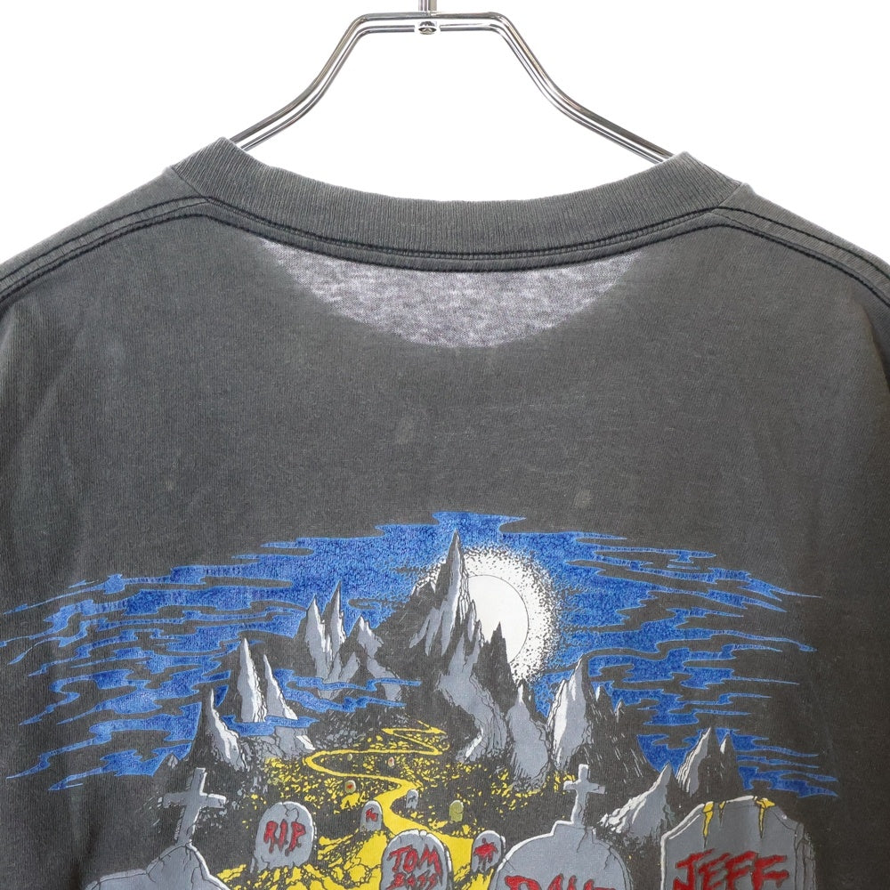 VINTAGE(ヴィンテージ) 80S VINTAGE SLAYER LIVE UNDEAD ライブ アンデッド 両面プリント クルーネック半袖Tシャツ カットソー チャコールグレー