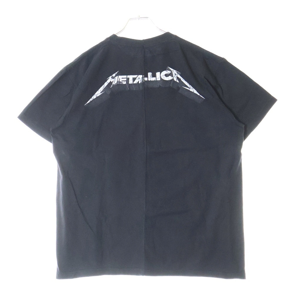 VINTAGE(ヴィンテージ) VITAGE METALLICA メタリカ リメイク ドッキング 両面プリント クルーネック半袖Tシャツ カットソー ブラック