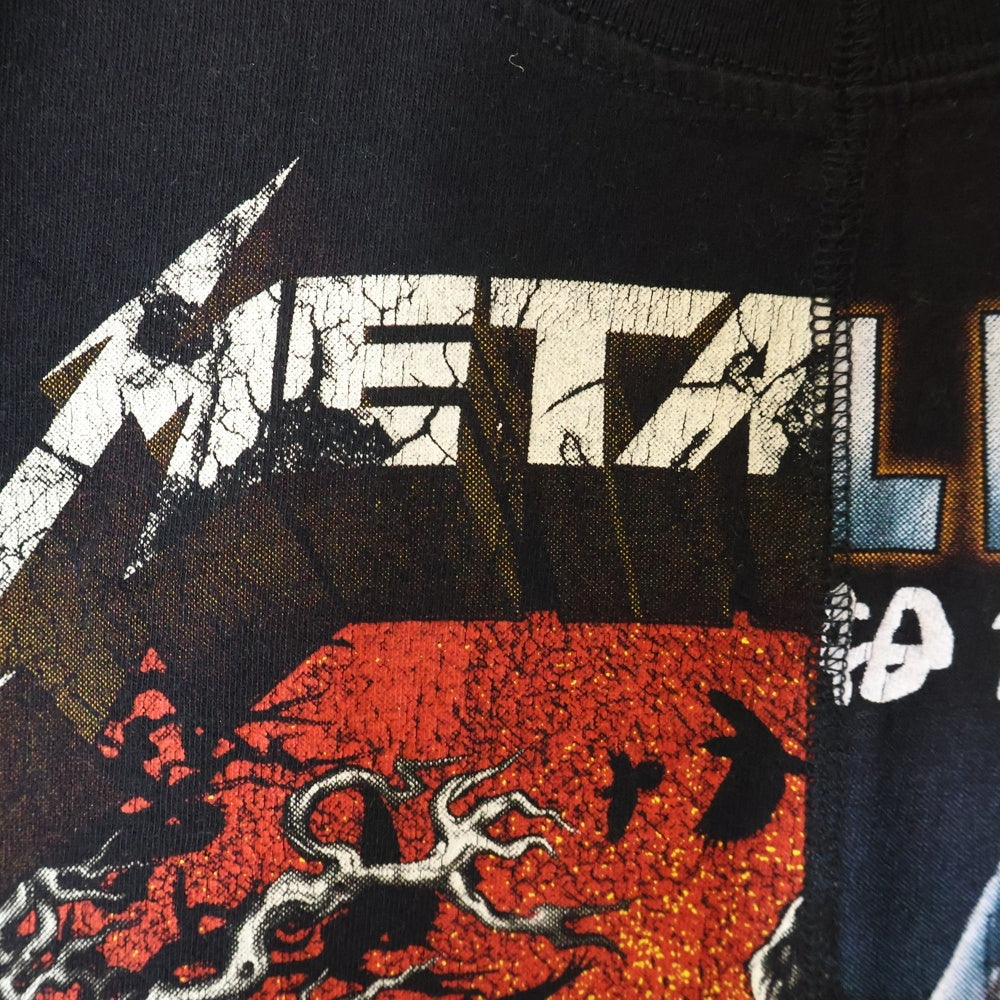 VINTAGE(ヴィンテージ) VITAGE METALLICA メタリカ リメイク ドッキング 両面プリント クルーネック半袖Tシャツ カットソー ブラック