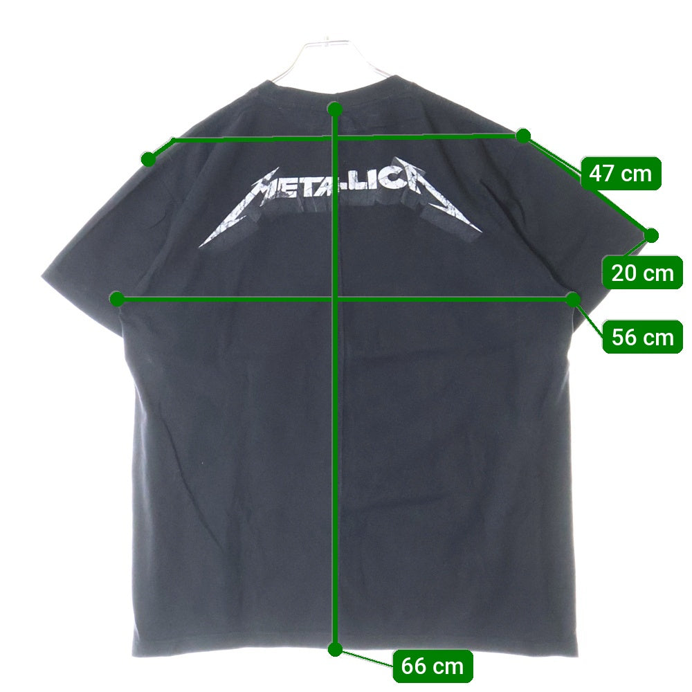 VINTAGE(ヴィンテージ) VITAGE METALLICA メタリカ リメイク ドッキング 両面プリント クルーネック半袖Tシャツ カットソー ブラック