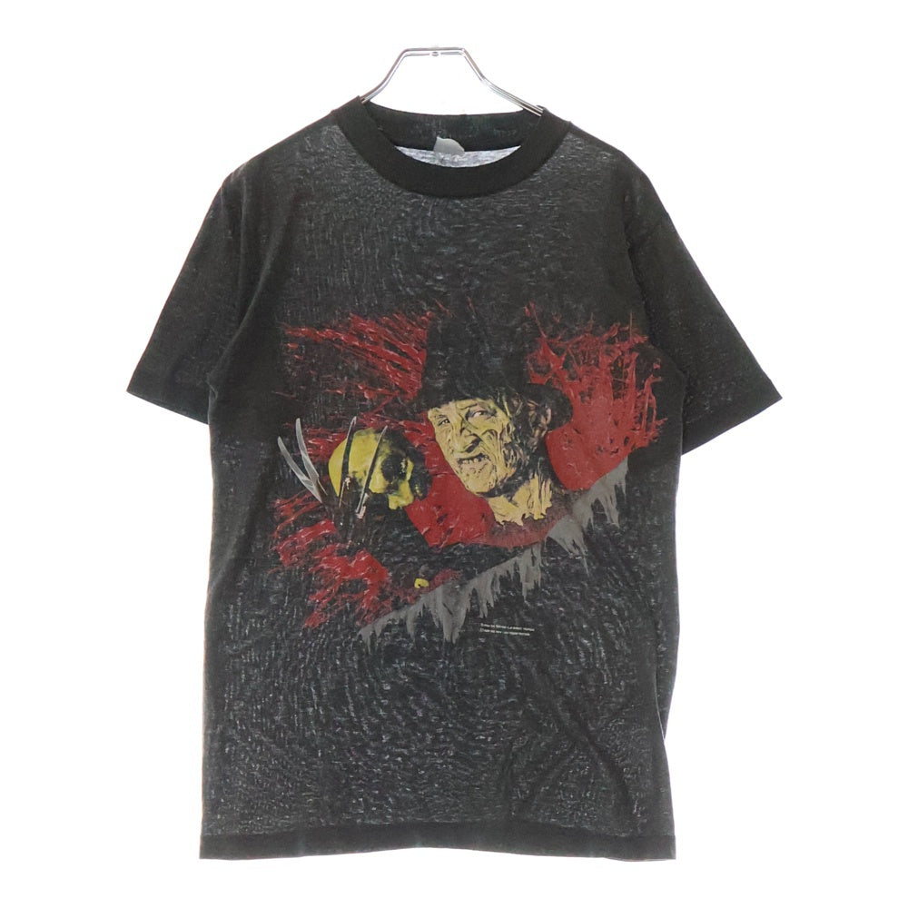 VINTAGE(ヴィンテージ) 80S VINTAGE NIGHTMARE ON ELM STREET エルム街の悪夢 両面プリント クルーネック半袖Tシャツ カットソー チャコールグレー