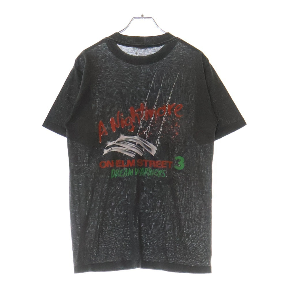 VINTAGE(ヴィンテージ) 80S VINTAGE NIGHTMARE ON ELM STREET エルム街の悪夢 両面プリント クルーネック半袖Tシャツ カットソー チャコールグレー