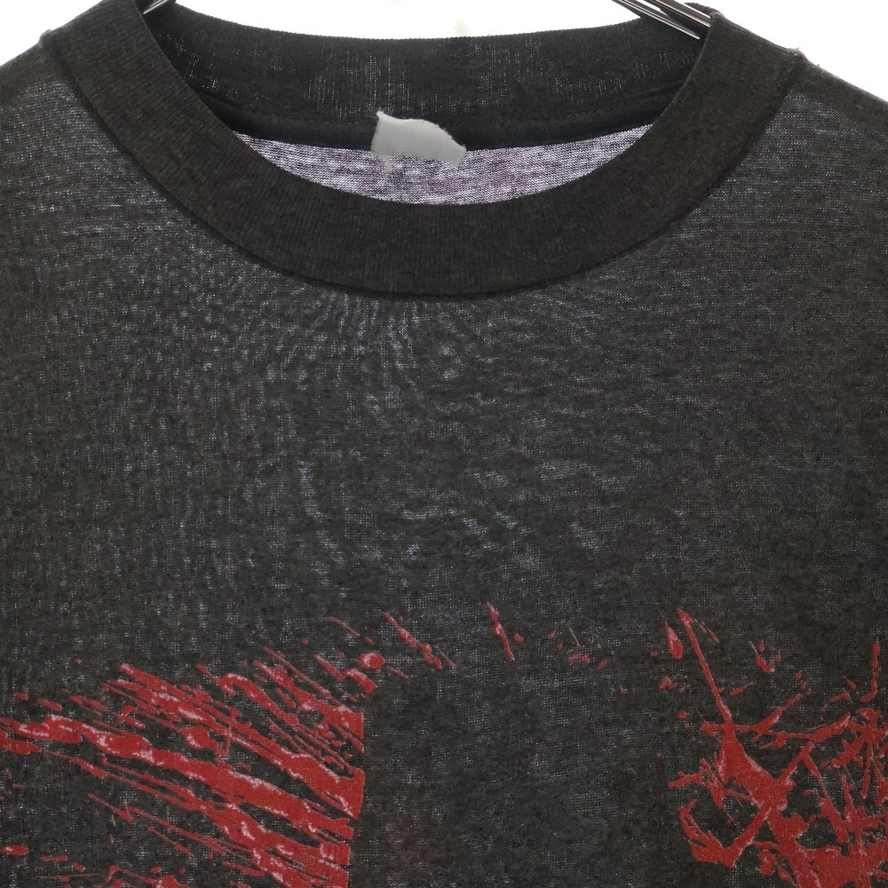 VINTAGE(ヴィンテージ) 80S VINTAGE NIGHTMARE ON ELM STREET エルム街の悪夢 両面プリント クルーネック半袖Tシャツ カットソー チャコールグレー