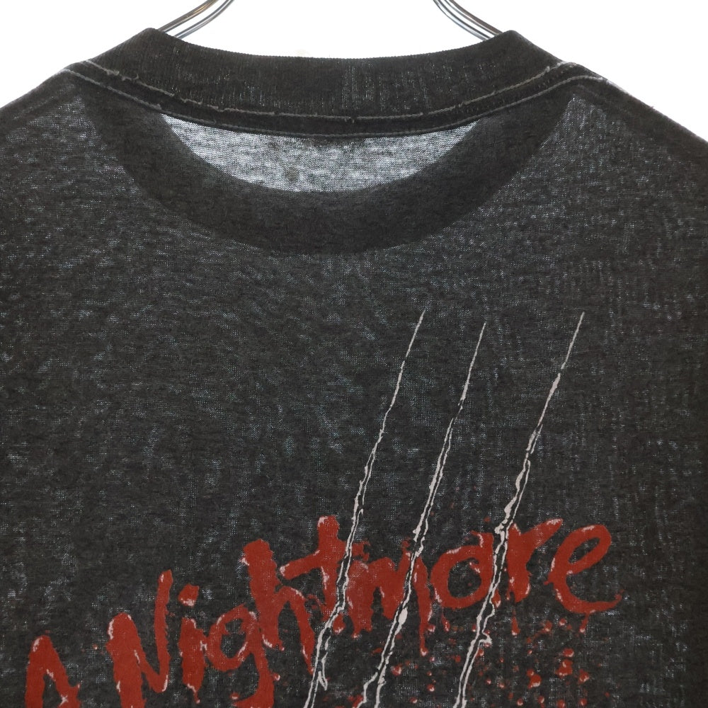 VINTAGE(ヴィンテージ) 80S VINTAGE NIGHTMARE ON ELM STREET エルム街の悪夢 両面プリント クルーネック半袖Tシャツ カットソー チャコールグレー