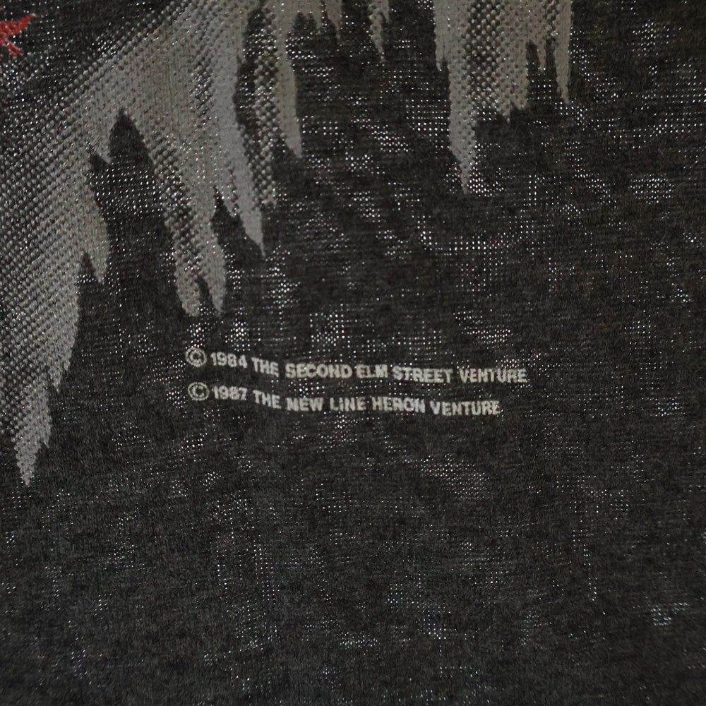 VINTAGE(ヴィンテージ) 80S VINTAGE NIGHTMARE ON ELM STREET エルム街の悪夢 両面プリント クルーネック半袖Tシャツ カットソー チャコールグレー