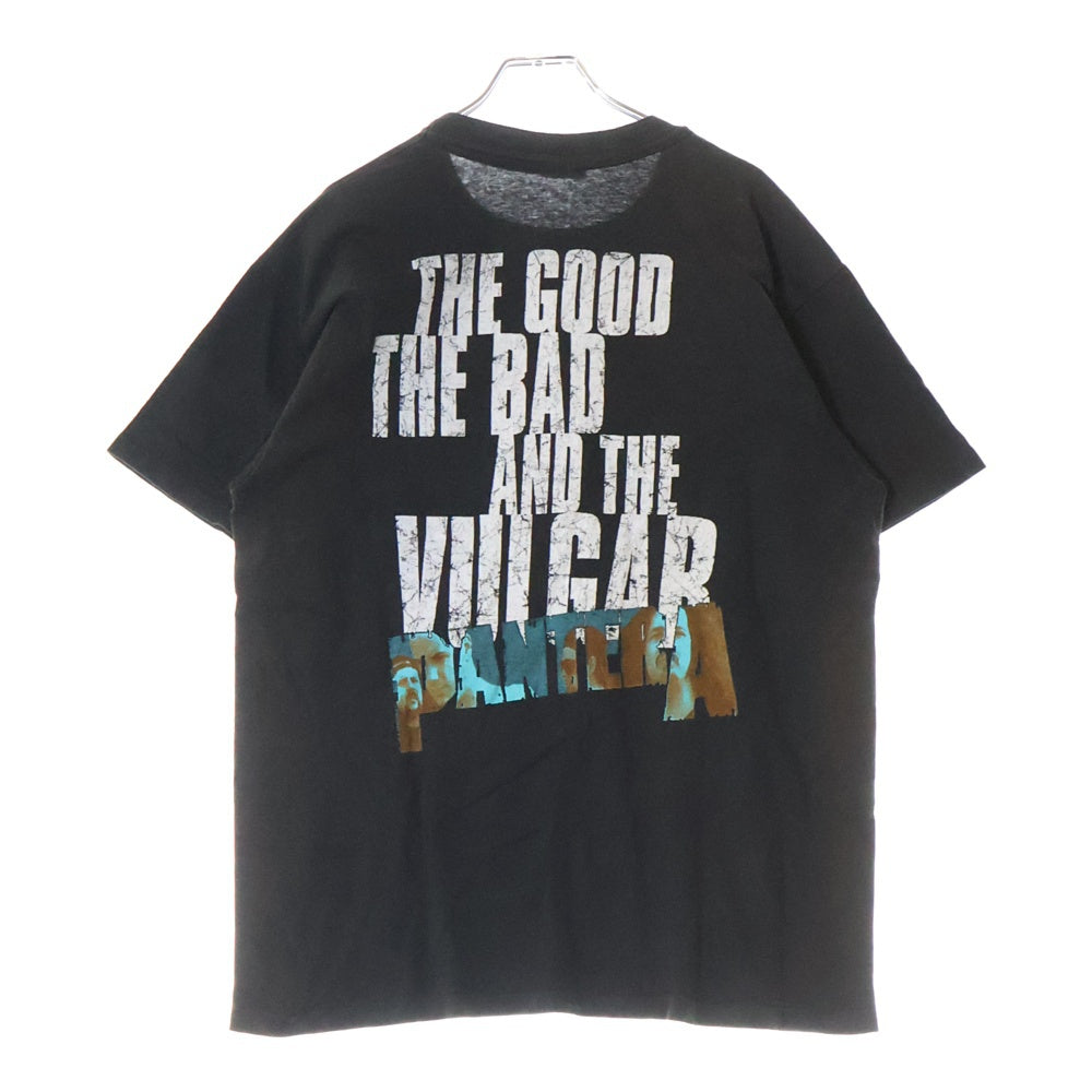 VINTAGE(ヴィンテージ) 90S VINTAGE PANTERA THE GOOD THE BAD AND THE VULGAR パンテラ 両面プリント クルーネック半袖Tシャツ カットソー ブラック