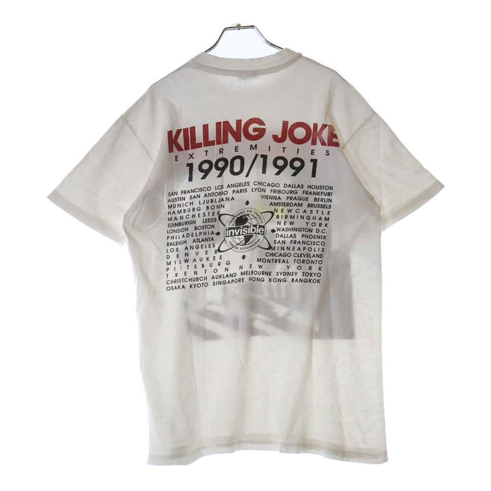 VINTAGE(ヴィンテージ) 90S VINTAGE KILLING JOKE EXTREMITIES HANES キリングジョーク エクストリミティーズ ヘインズボディ 両面プリント クルーネック半袖Tシャツ ホワイト