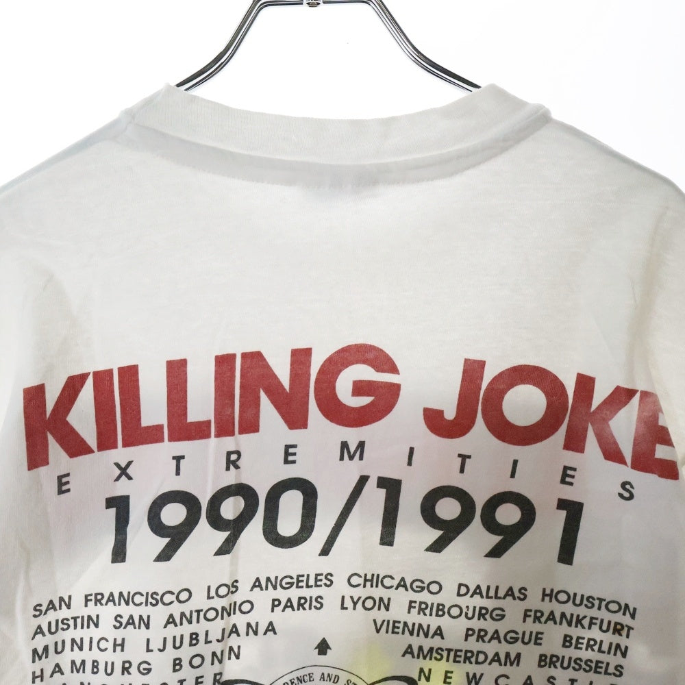 VINTAGE(ヴィンテージ) 90S VINTAGE KILLING JOKE EXTREMITIES HANES キリングジョーク エクストリミティーズ ヘインズボディ 両面プリント クルーネック半袖Tシャツ ホワイト
