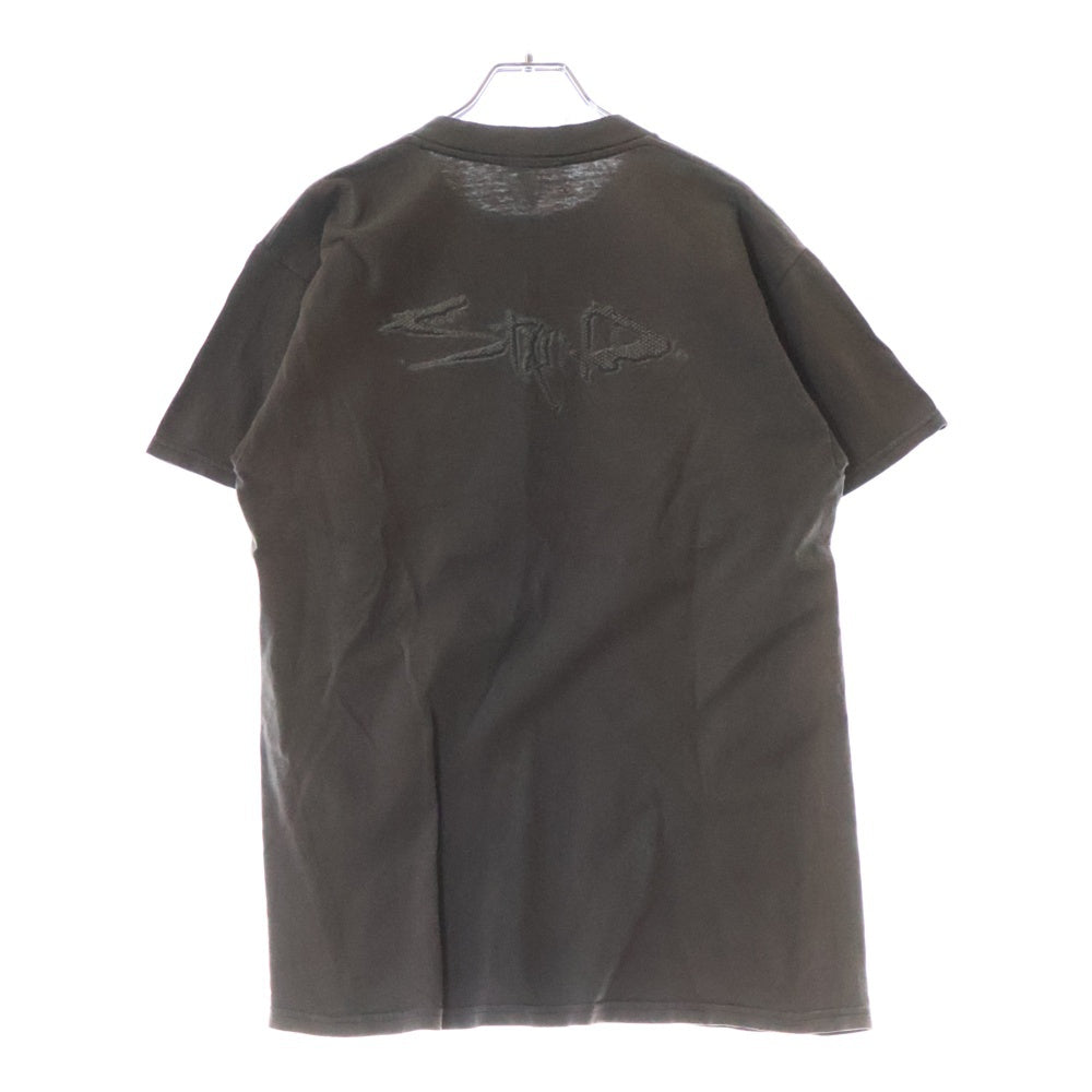 VINTAGE(ヴィンテージ) 90S VINTAGE STAIND ステインド 両面プリント クルーネック半袖Tシャツ カットソー チャコールグレー