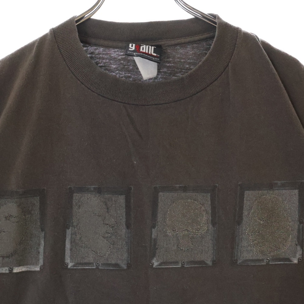 VINTAGE(ヴィンテージ) 90S VINTAGE STAIND ステインド 両面プリント クルーネック半袖Tシャツ カットソー チャコールグレー