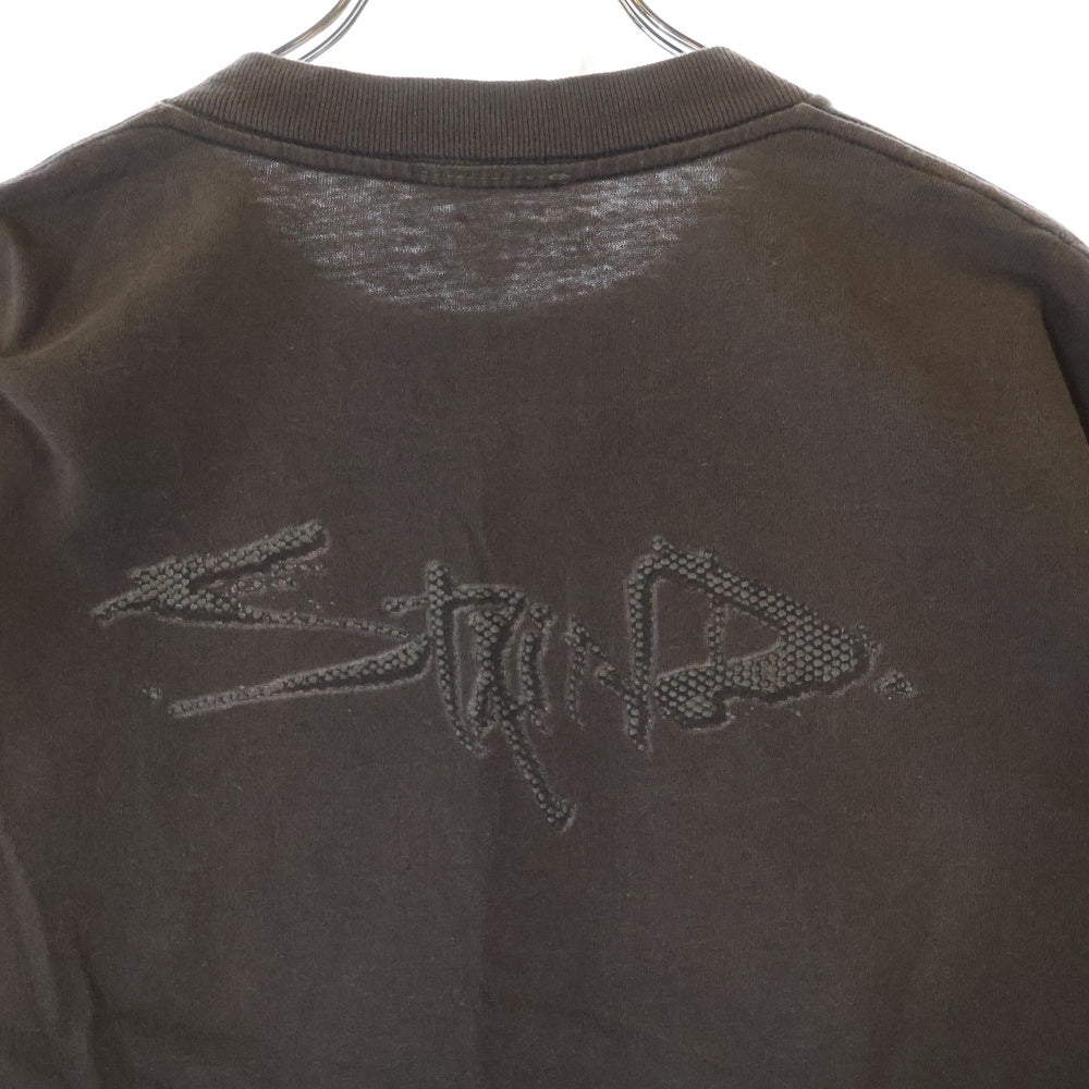 VINTAGE(ヴィンテージ) 90S VINTAGE STAIND ステインド 両面プリント クルーネック半袖Tシャツ カットソー チャコールグレー