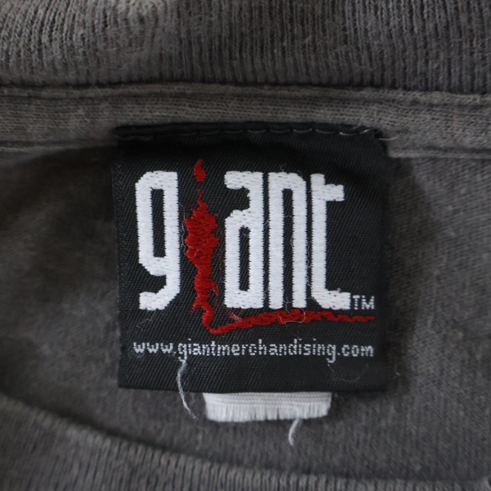 VINTAGE(ヴィンテージ) 90S VINTAGE STAIND ステインド 両面プリント クルーネック半袖Tシャツ カットソー チャコールグレー
