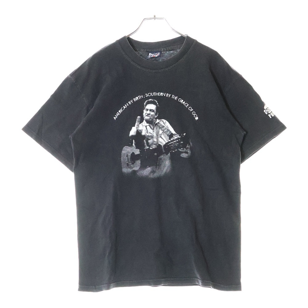 VINTAGE(ヴィンテージ) 90S VINTAGE FUCT JOHNNY CASH ファクト ジョニーキャッシュ フロントプリント クルーネック半袖Tシャツ カットソー ブラック