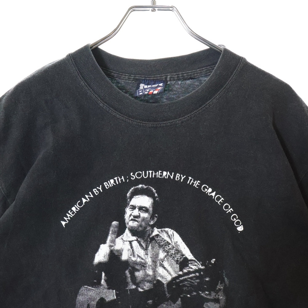 VINTAGE(ヴィンテージ) 90S VINTAGE FUCT JOHNNY CASH ファクト ジョニーキャッシュ フロントプリント クルーネック半袖Tシャツ カットソー ブラック
