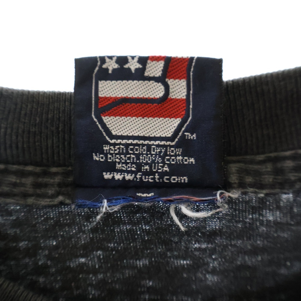 VINTAGE(ヴィンテージ) 90S VINTAGE FUCT JOHNNY CASH ファクト ジョニーキャッシュ フロントプリント クルーネック半袖Tシャツ カットソー ブラック