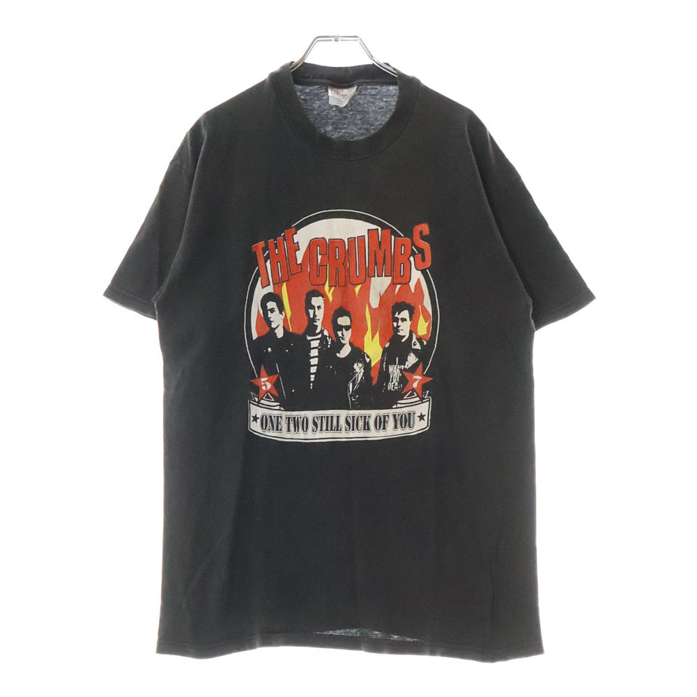 VINTAGE(ヴィンテージ) 00S VINTAGE THE CRUMBS LOOKOUT RECORDS ヴィンテージ ザ クラムズ ルックアウト レコード 両面プリント クルーネック半袖Tシャツ カットソー チャコールグレー