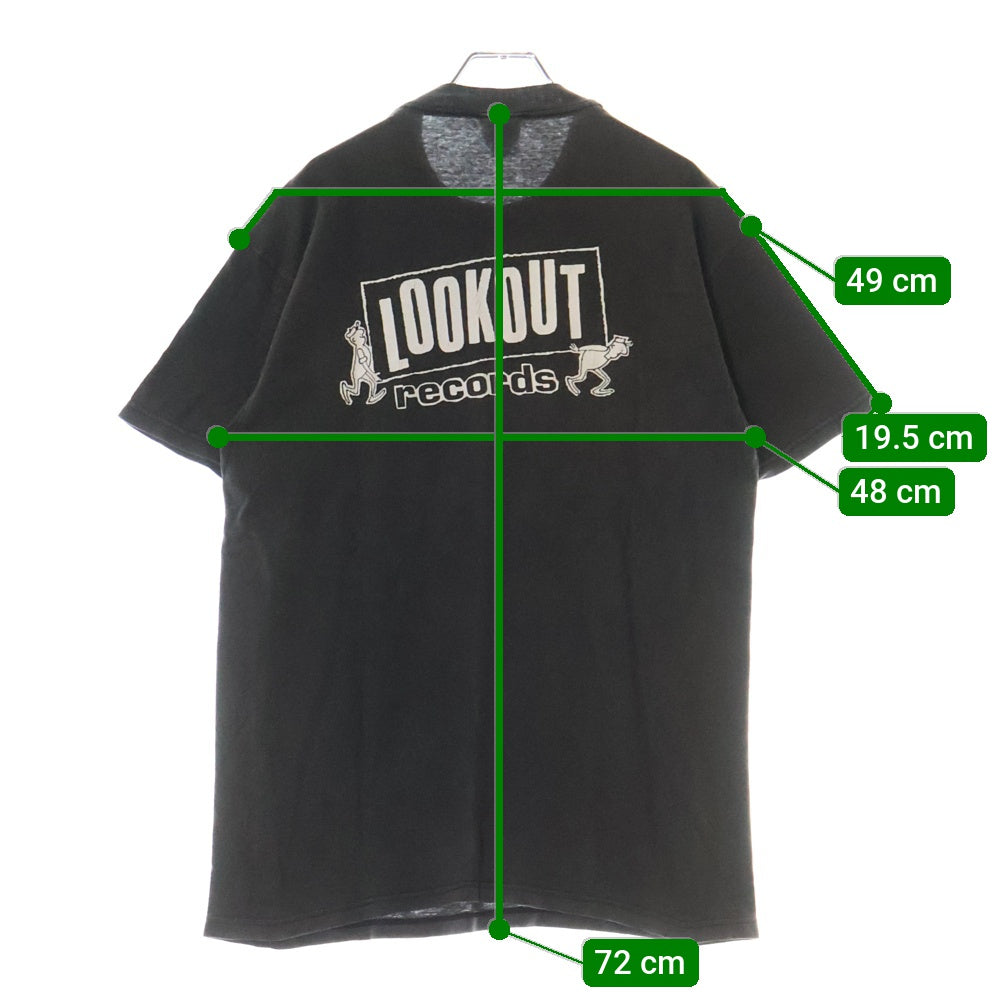VINTAGE(ヴィンテージ) 00S VINTAGE THE CRUMBS LOOKOUT RECORDS ヴィンテージ ザ クラムズ ルックアウト レコード 両面プリント クルーネック半袖Tシャツ カットソー チャコールグレー