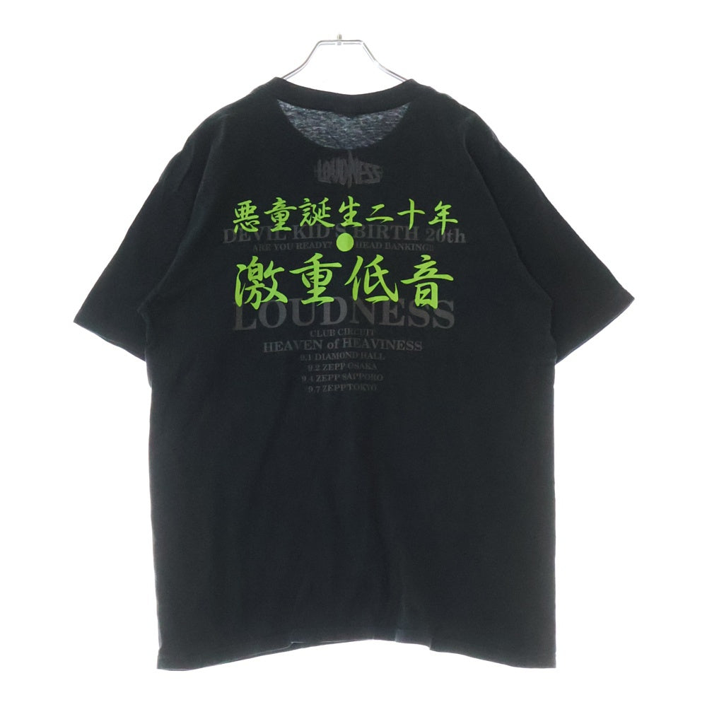 VINTAGE(ヴィンテージ) 00S LOUDNESS DEVIL KIDS BIRTH 20TH 2001 ヴィンテージ ラウドネス デビル キッズ バース 20周年 両面プリント クルーネック半袖Tシャツ カットソー ブラック