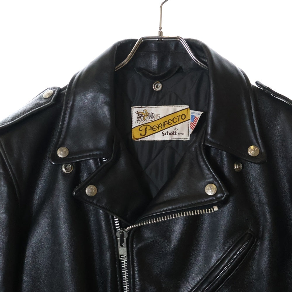 SCHOTT(ショット) VINTAGE ヴィンテージ バイカータグ後期 618 ダブルライダースジャケット ブラック