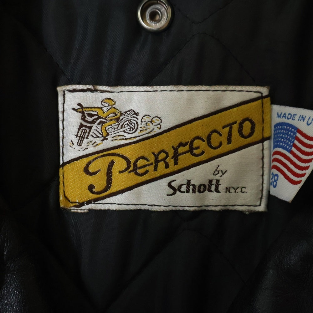 SCHOTT(ショット) VINTAGE ヴィンテージ バイカータグ後期 618 ダブルライダースジャケット ブラック