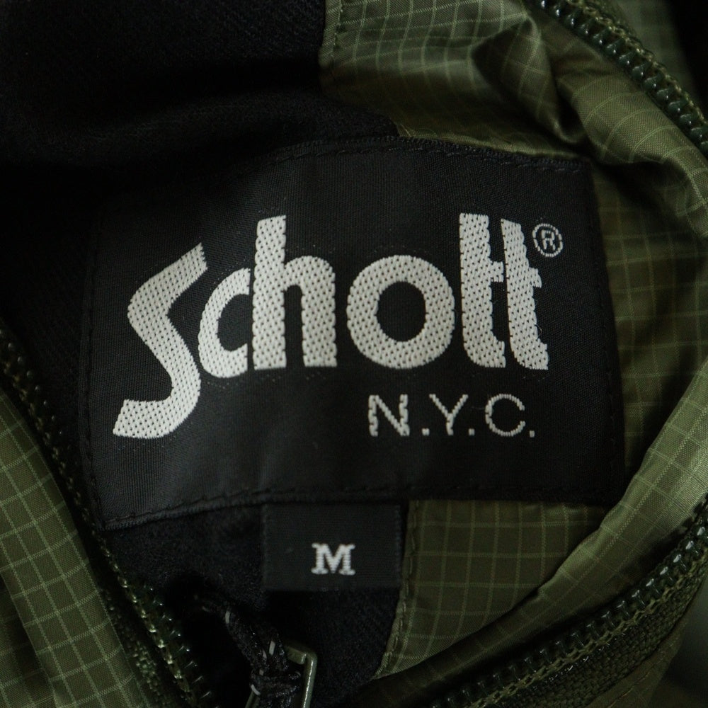 SCHOTT(ショット) MASSIVE POCKET REVERSIBLE JACKET マッシブ ポケット リバーシブル フォトプリント 中綿ジャケット ブルー/カーキ 3112071