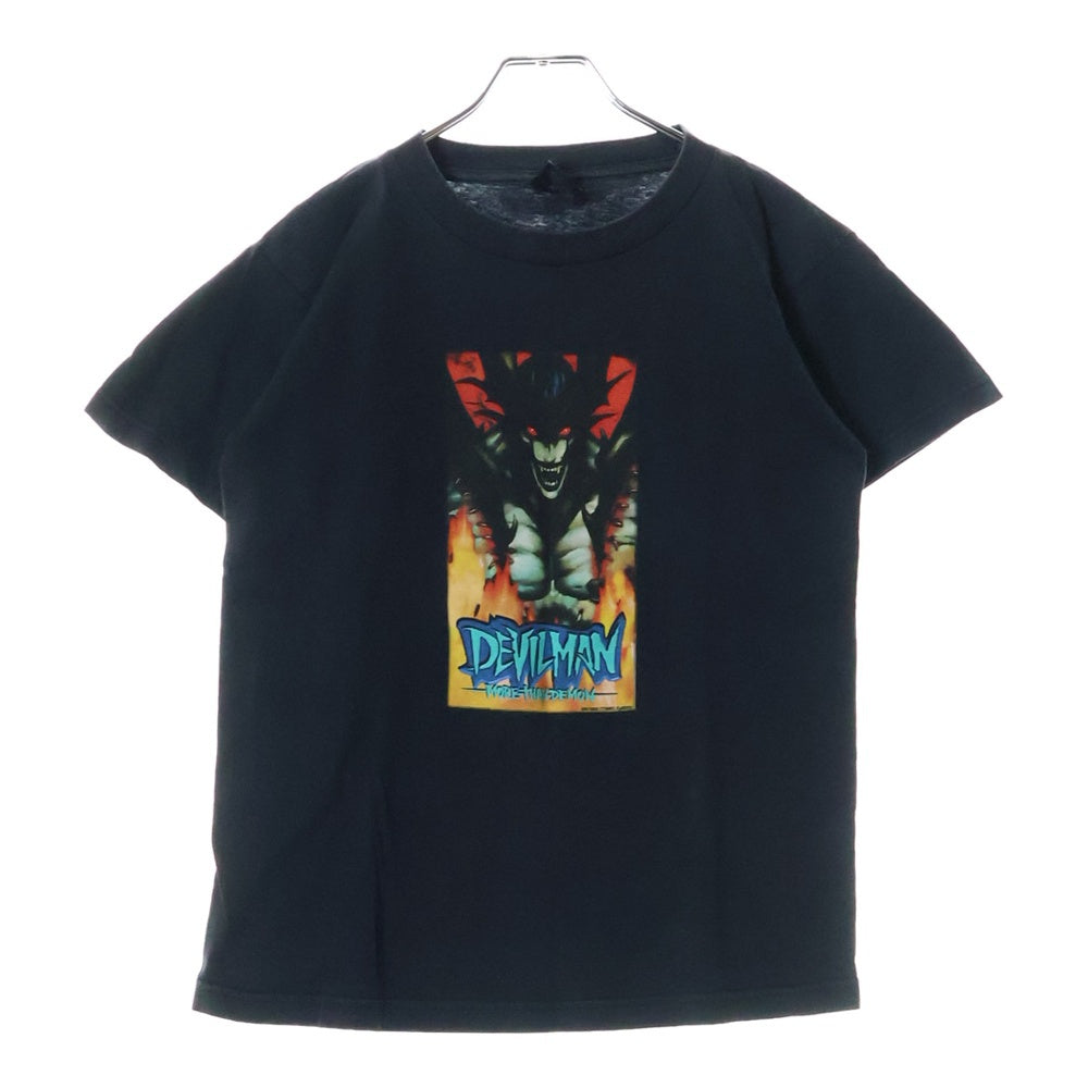VINTAGE(ヴィンテージ) 90S DEVILMAN MORE THAN DEMON ヴィンテージ デビルマン モア ザン デーモン 両面プリント クルーネック半袖Tシャツ カットソー チャコールグレー