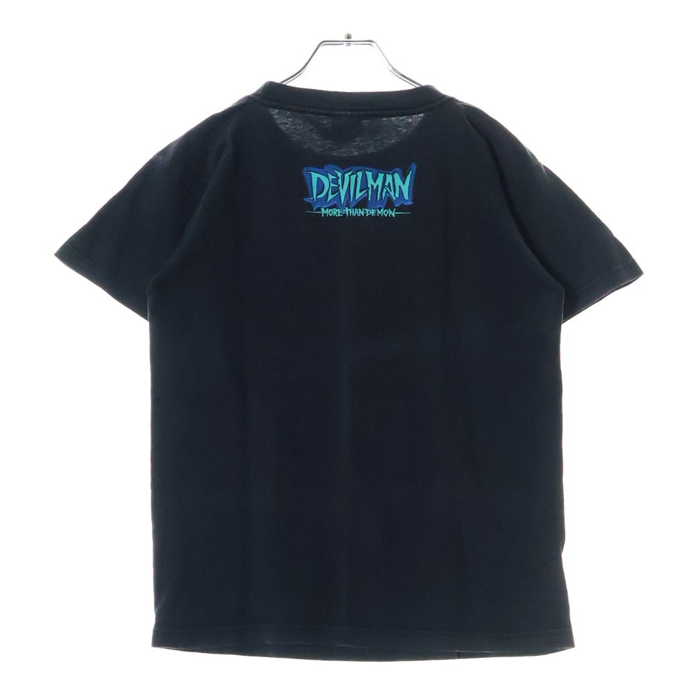 VINTAGE(ヴィンテージ) 90S DEVILMAN MORE THAN DEMON ヴィンテージ デビルマン モア ザン デーモン 両面プリント クルーネック半袖Tシャツ カットソー チャコールグレー