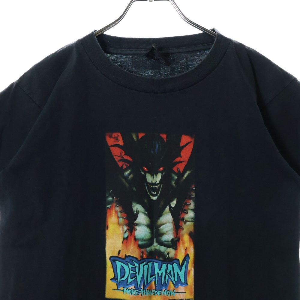 VINTAGE(ヴィンテージ) 90S DEVILMAN MORE THAN DEMON ヴィンテージ デビルマン モア ザン デーモン 両面プリント クルーネック半袖Tシャツ カットソー チャコールグレー