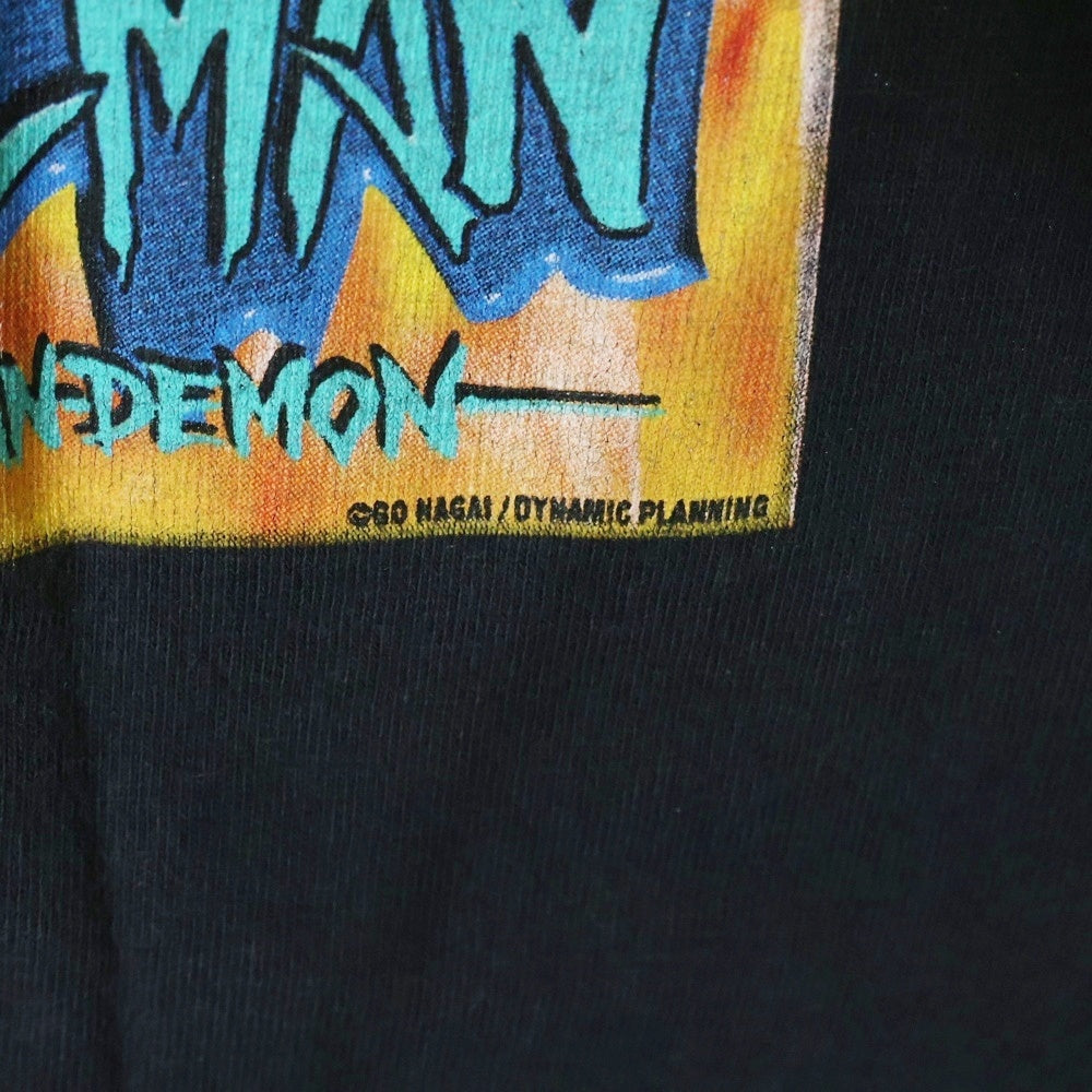 VINTAGE(ヴィンテージ) 90S DEVILMAN MORE THAN DEMON ヴィンテージ デビルマン モア ザン デーモン 両面プリント クルーネック半袖Tシャツ カットソー チャコールグレー
