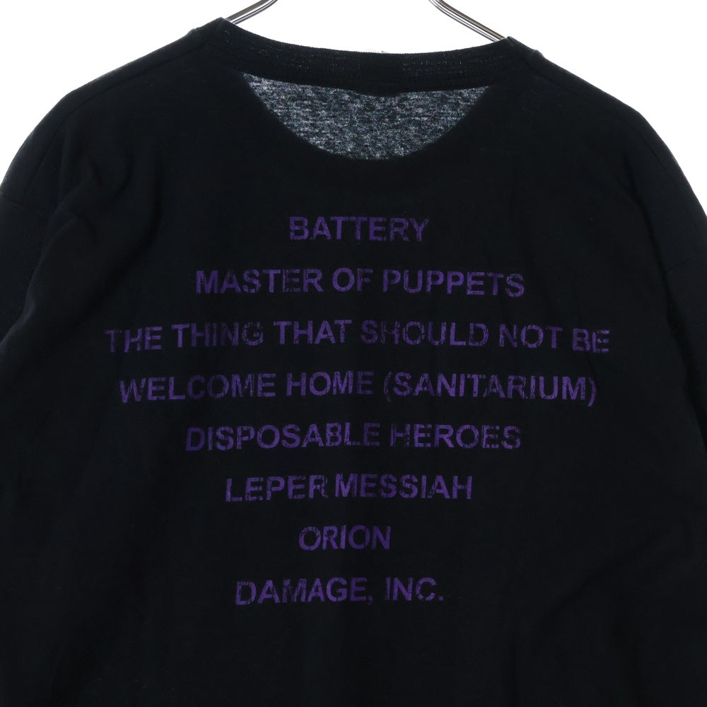 NO BRAND(ノーブランド) METALLICA MASTER OF PUPPETS メタリカ マスターオブパペッツ 両面プリント ロングスリーブ クルーネック長袖Tシャツ カットソー ブラック